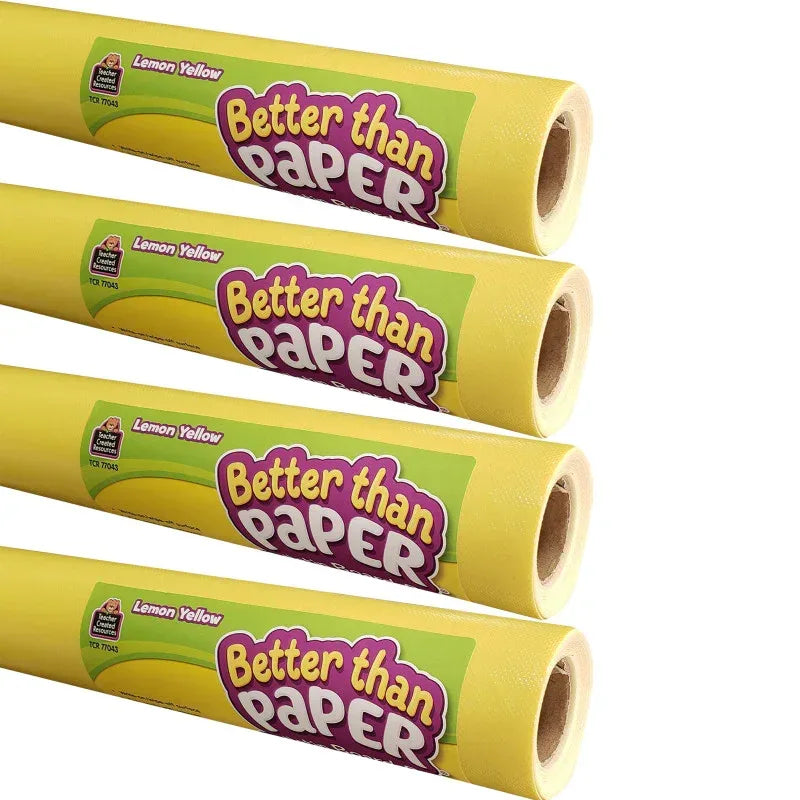 Better Than Paper&reg; Bulletin Board Roll, 4' x 12', Lemon Yellow, Pack of 4