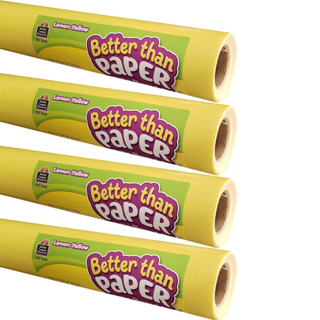 Better Than Paper&reg; Bulletin Board Roll, 4' x 12', Lemon Yellow, Pack of 4