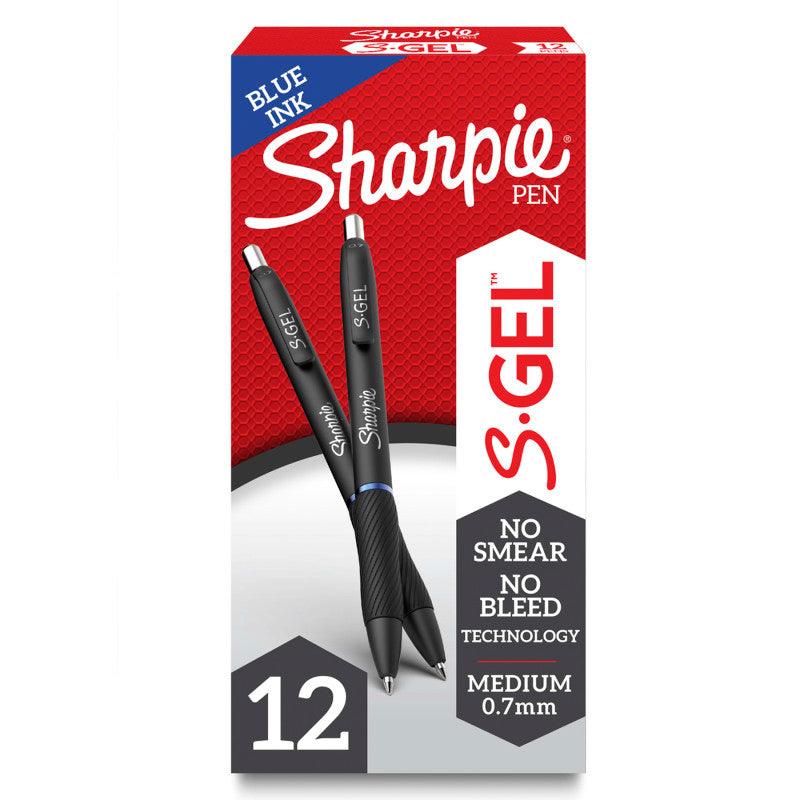 S-Gel Retractable Gel Pens, Medium 0.7 mm, Blue, 12 Count