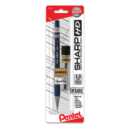 Sharp HD Mechanical Pencil (1.3mm), Dark Blue Barrel, (1) Super Hi-Polymer Lead Refill