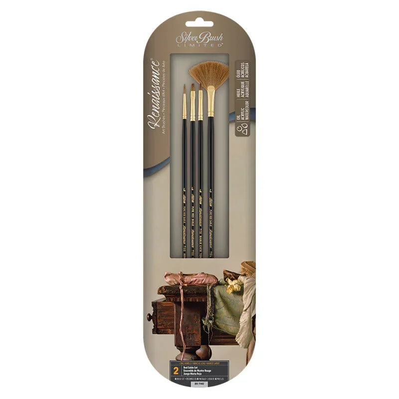 Renaissance&reg; 4-Piece LH Brush Set, Size 4