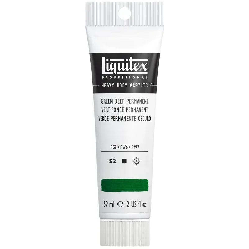 Professional Heavy Body Acrylic Paint, 59 mL Tube, Green Deep Permanent