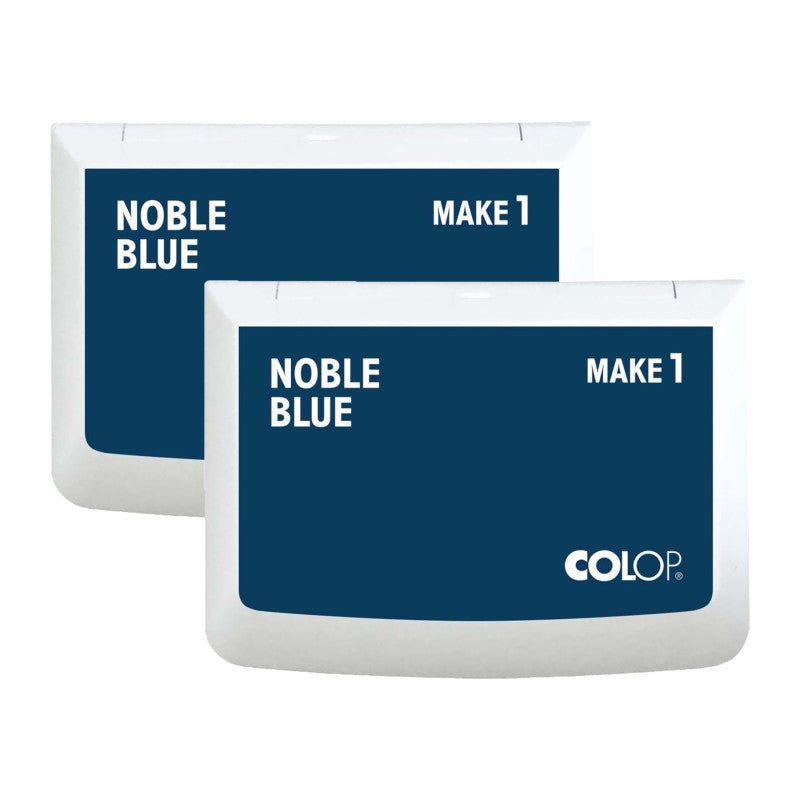 Make 1 Water-Based Acid-Free Craft Ink Stamp Pad, 3.5 x 2 Inches, Noble Blue, 2 Pack