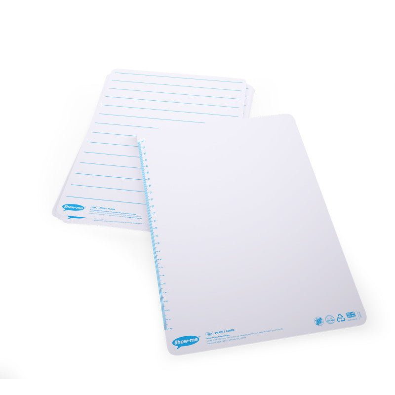 A4 Dry Erase Whiteboards, Lined/Plain, Pack of 10