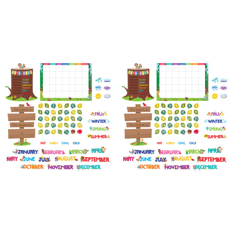 Woodland Friends Calendar Bulletin Board Set, 2 Sets