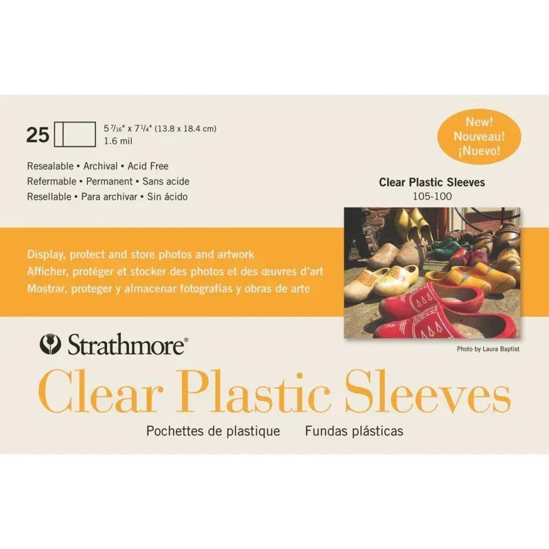Clear Plastic Sleeves, 5-7/16" x 7-1/4", Pack of 25