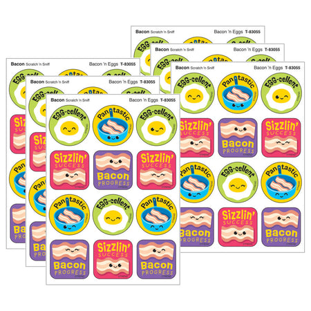Bacon 'n Eggs, Bacon Scent Scratch 'n Sniff Stinky Stickers&reg;, 48 Per Pack, 6 Packs