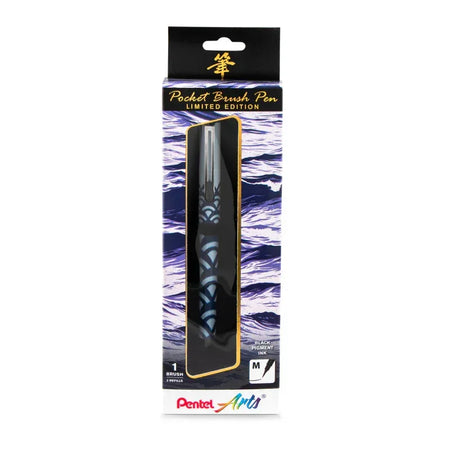 Limited Edition Pocket Brush Pen with 2 Black Refills, Indigo Wrap