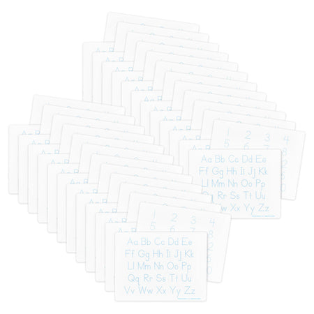Two-Sided Dry Erase Learning Mat, 9" x 12", Letters & Numbers, Pack of 48