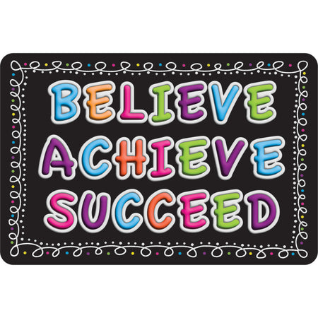 The Original Fun Mat&trade;, Welcome Mat, 15.5" x 23.5", Believe, Achieve, Succeed, Chalk Loops
