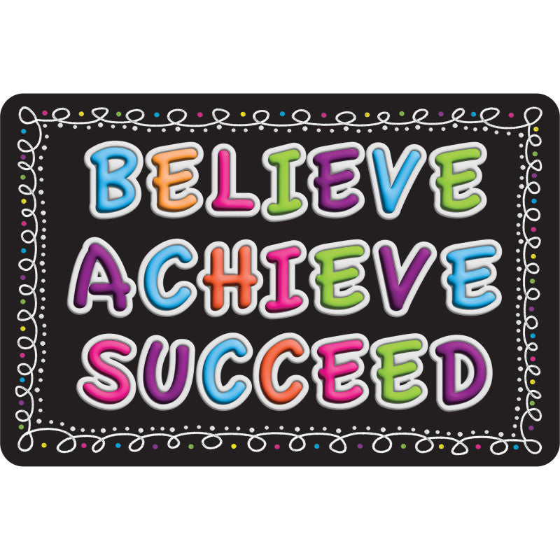 The Original Fun Mat&trade;, Welcome Mat, 15.5" x 23.5", Believe, Achieve, Succeed, Chalk Loops