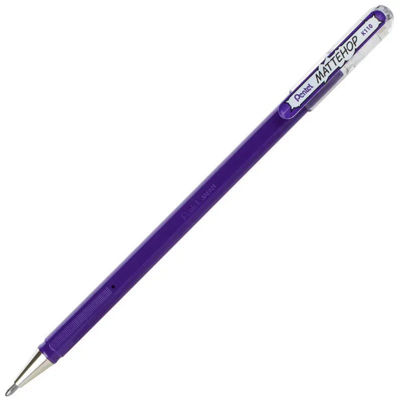 Hybrid MATTEHOP Gel Roller, 1.0mm, Matte Violet Ink, Pack of 12