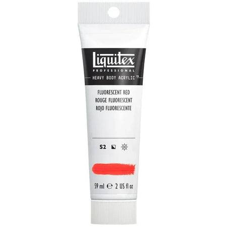 Professional Heavy Body Acrylic Paint, 59 mL Tube, Fluorescent Red