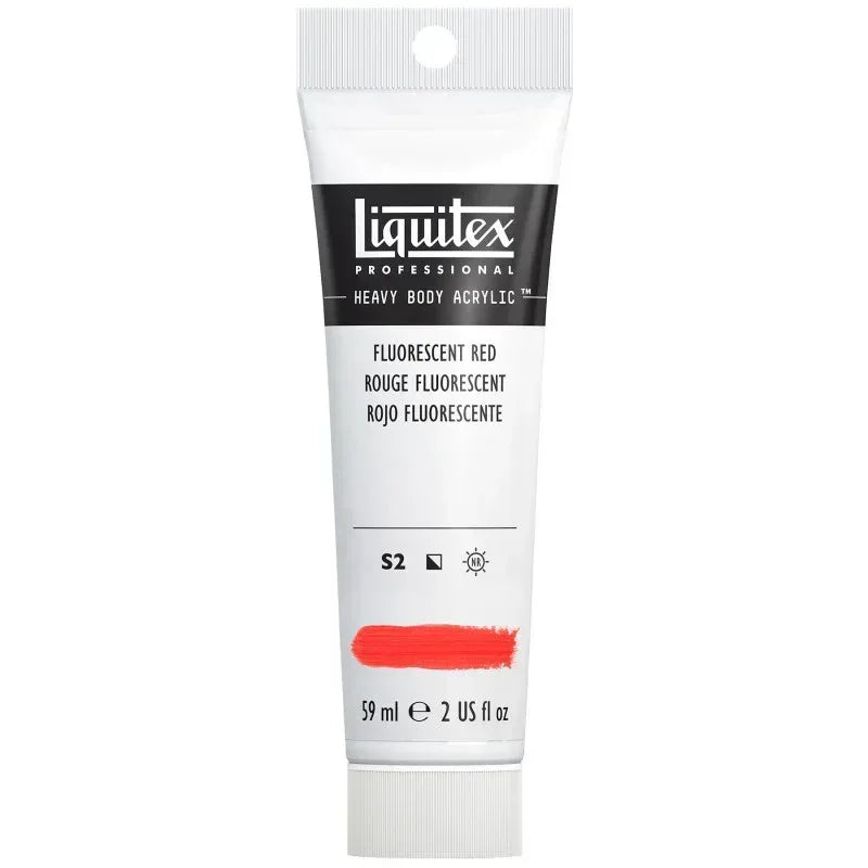 Professional Heavy Body Acrylic Paint, 59 mL Tube, Fluorescent Red