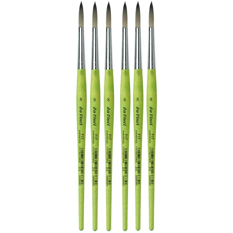 FIT Synthetics Student Brush, Synthetic, Acrylic & Tempera, Round, Series 373, Size 8, Pack of 6