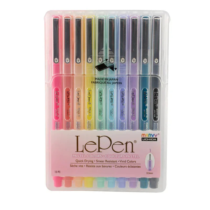 LePen&reg; Micro-Fine Point Pen, Pastel, 10 Colors