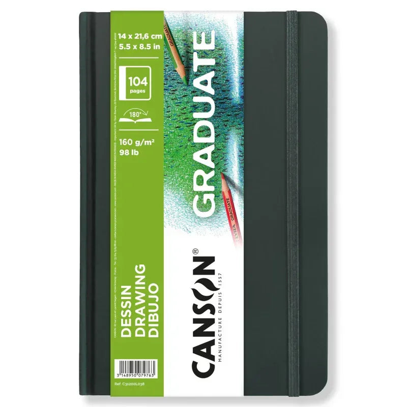 Graduate Drawing Art Book, Hard Cover Binding, 52 Sheet, 5.5x8.5 inch, 1 Count