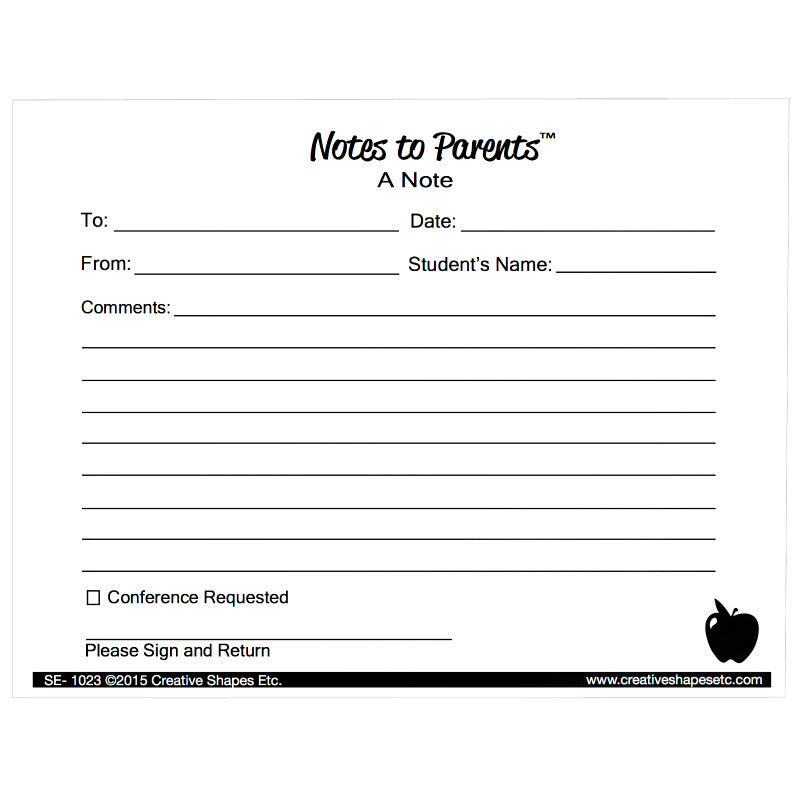 Notes to Parents&trade;, Blank Note