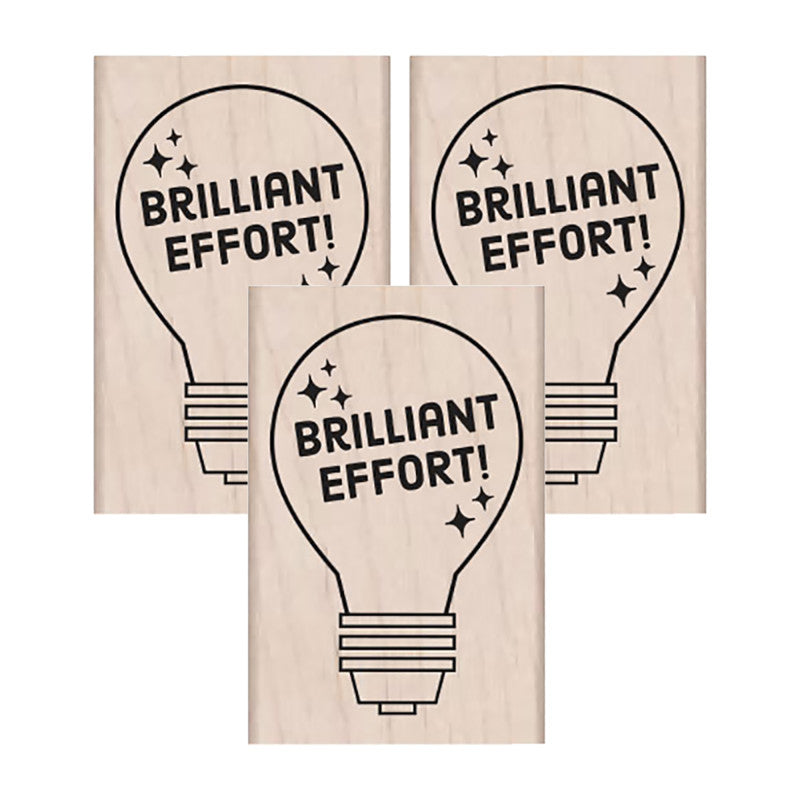 Brilliant Effort Wood Stamp, Pack of 3