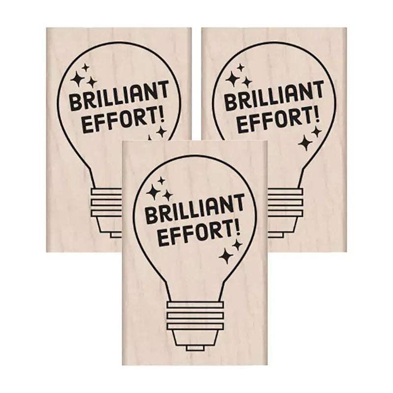 Brilliant Effort Wood Stamp, Pack of 3