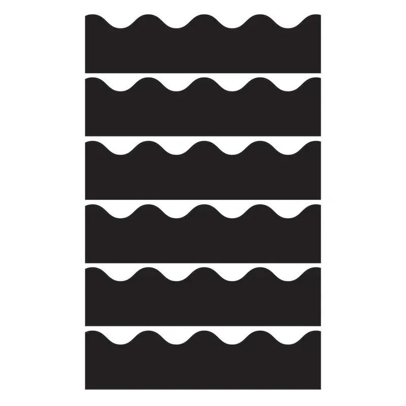 Black Scalloped Border, 39 Feet Per Pack, 6 Packs