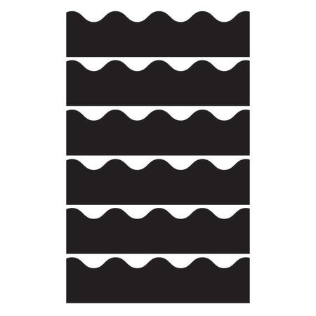 Black Scalloped Border, 39 Feet Per Pack, 6 Packs