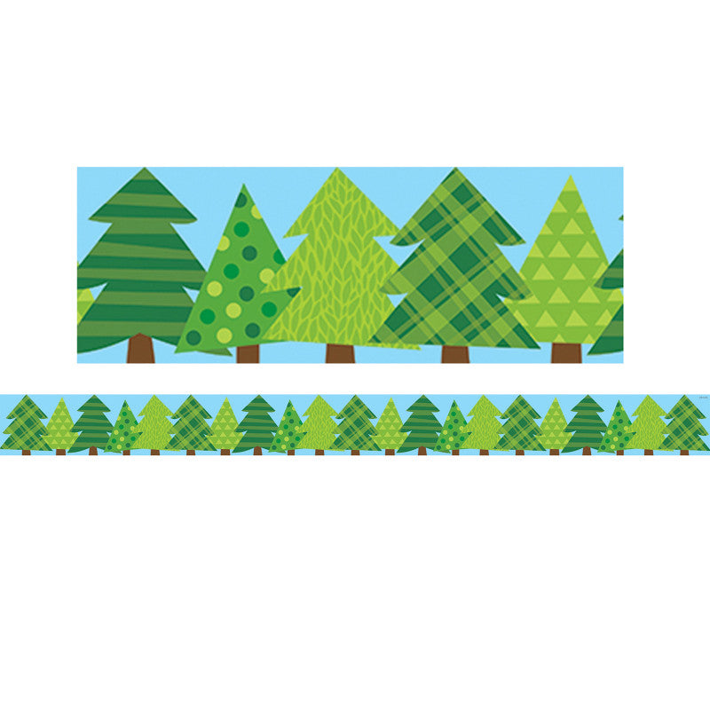 Woodland Friends Patterned Pine Trees EZ Border, 48 Feet