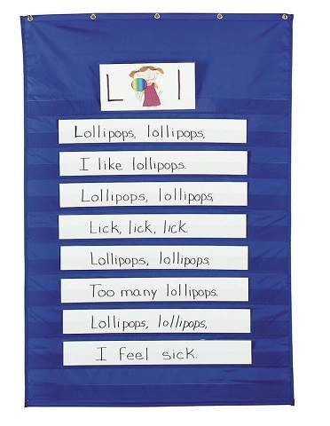 PACON STANDARD POCKET CHART 50" X 34" BLUE 1 PIECE