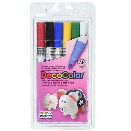 Marvy DecoColor® 6-Piece Fine Tip Paint Marker Set - Primary Colors