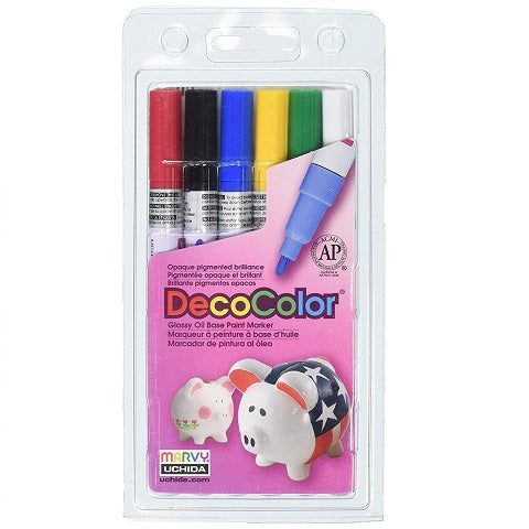Marvy DecoColor® 6-Piece Fine Tip Paint Marker Set - Primary Colors