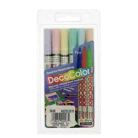 Marvy DecoColor® 6-Piece Fine Tip Paint Marker Set - Pastel Colors