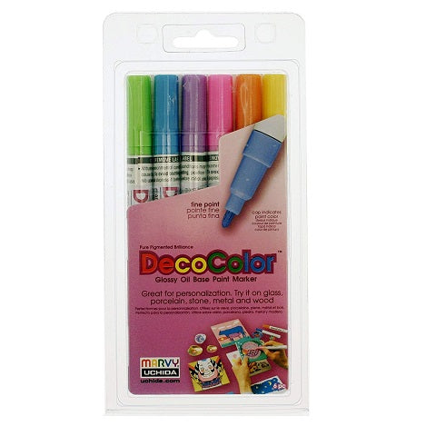 Marvy DecoColor® 6-Piece Fine Tip Paint Marker Set - Hot Colors
