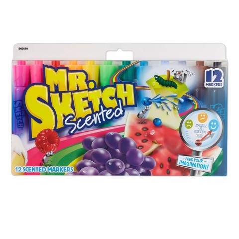 Sanford Mr. Sketch Scented Markers, Chisel Tip, Assorted Colors, 12-Count (SAN1905069A)