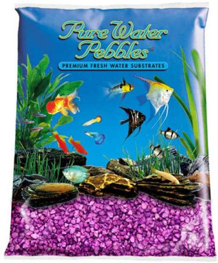 Purple Aquarium Natural Gravel, Acrylic Coating - 5 LBS Bag