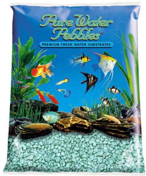 Turquoise Aquarium Natural Gravel, Acrylic Coating - 5 LBS Bag
