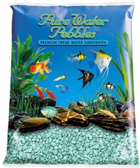Light Blue Aquarium Natural Gravel, Acrylic Coating - 5 LBS Bag