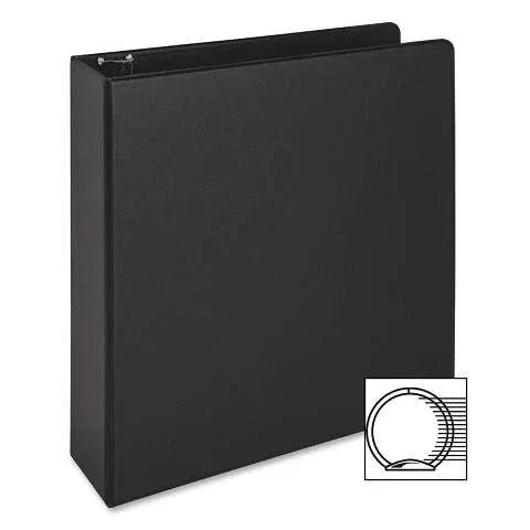 3-Ring Vinyl Binder, 1-Inch Ring Size, Black , 11 x 8.5 Inches