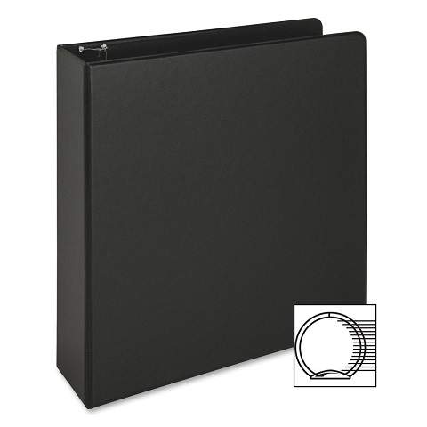 3-Ring Vinyl Binder, 3-Inch Ring Size, Black , 11 x 8.5 Inches