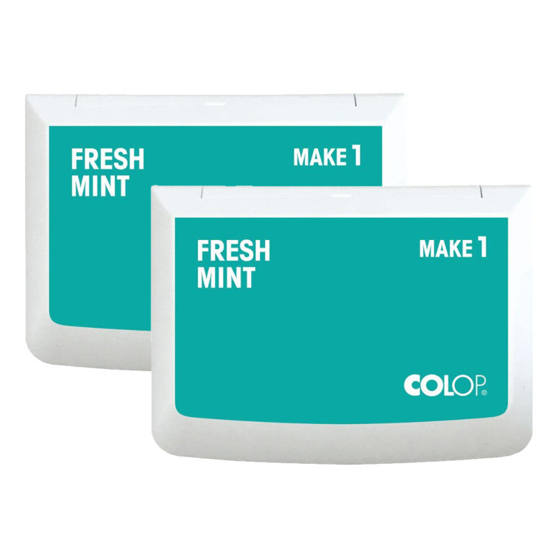 Make 1 Water-Based Acid-Free Craft Ink Stamp Pad, 3.5 x 2 Inches, Fresh Mint, 2 Pack