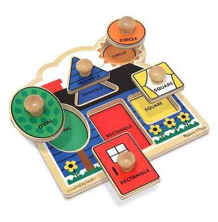 Melissa & Doug 12" x 12" First Shapes Jumbo Knob Wooden Puzzle - 5 Pieces, item 2053
