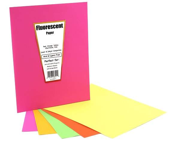 Hygloss Fluorescent Papers 10 Assorted Color - 11" x 14"