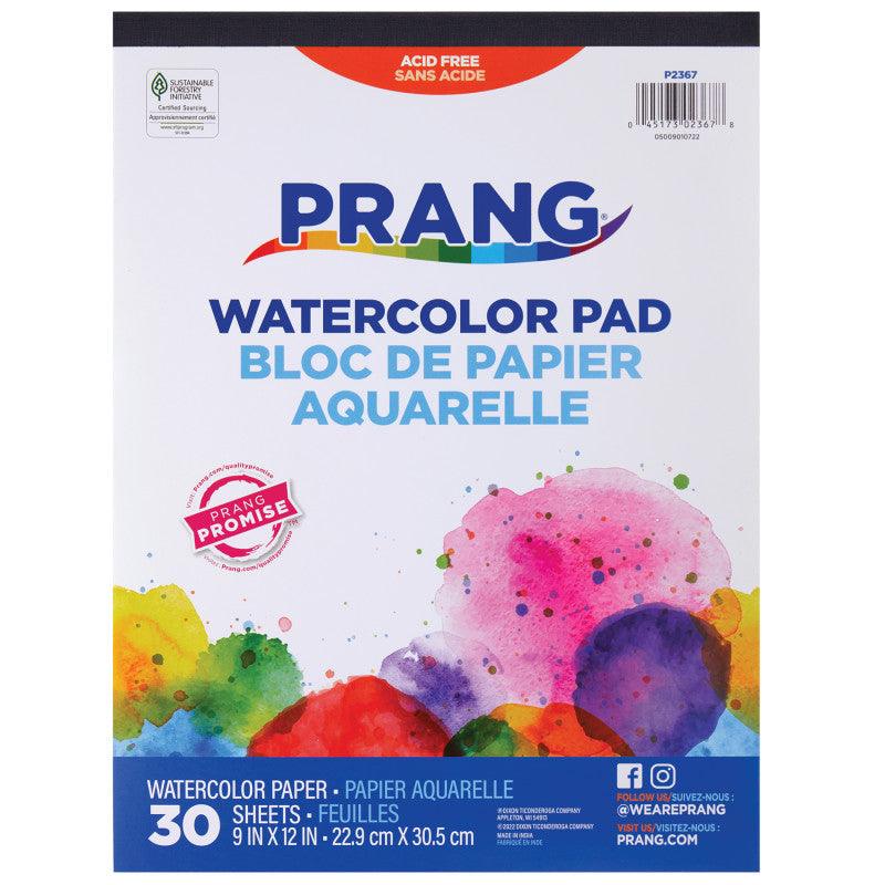 Watercolor Paper Pad, White, 9" x 12", 30 Sheets