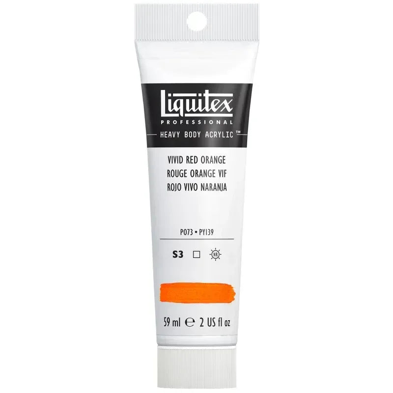 Professional Heavy Body Acrylic Paint, 59 mL Tube, Vivid Red Orange