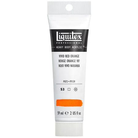 Professional Heavy Body Acrylic Paint, 59 mL Tube, Vivid Red Orange