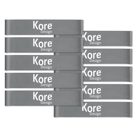 Fidget Kick Bands, Silicone, 12" to 24", Grey, Pack of 10