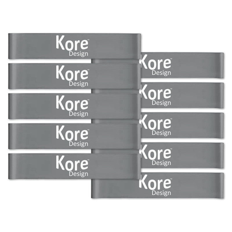 Fidget Kick Bands, Silicone, 12" to 24", Grey, Pack of 10