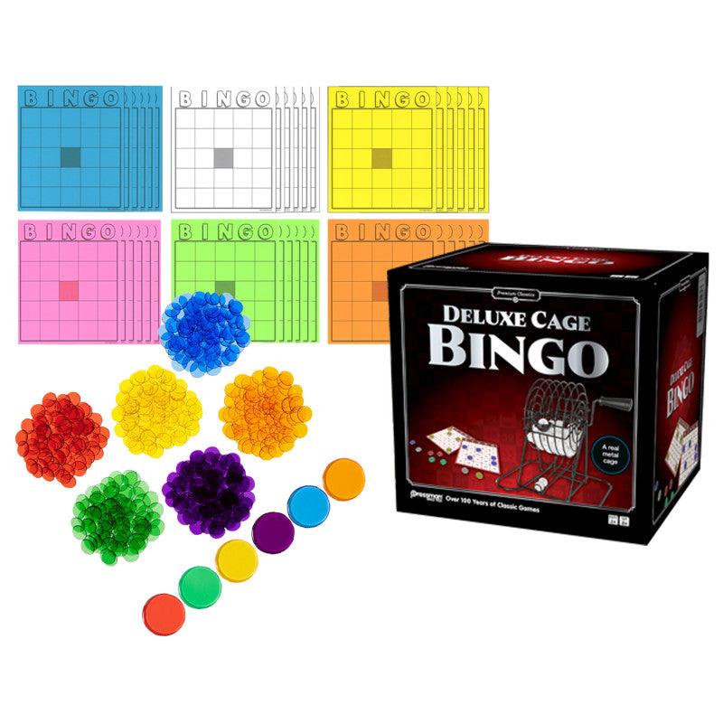 Classic Bingo Kit, Group Activity Set with Bingo Cage, Cards & Counters
