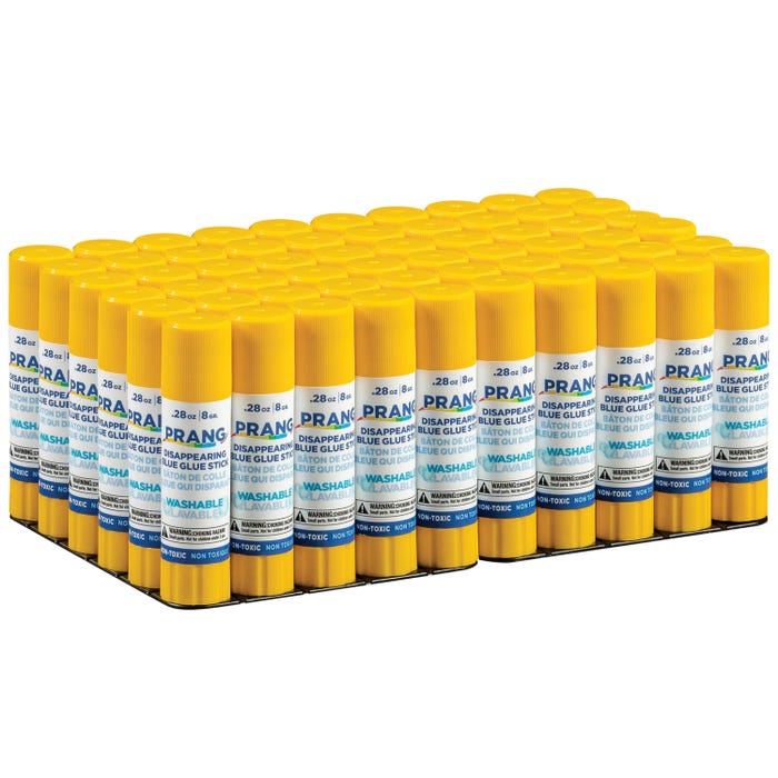 Prang Washable Glue Stick, BLUE and Dries Clear, 0.28 oz., 60 Count, (DIX15092)