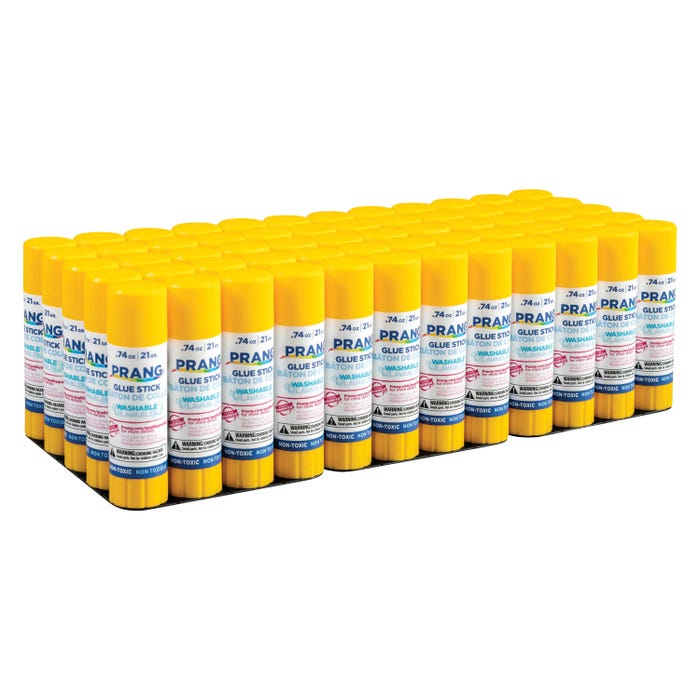 Prang Washable Glue Stick, Clear, 0.74oz., 60 Count, (DIX15156)