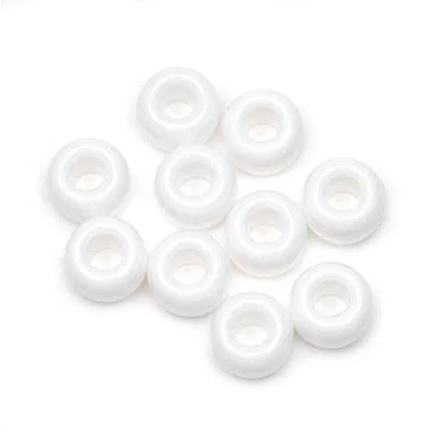 Pony Beads Plastic Opaque White 6 x 9mm, 900 pieces